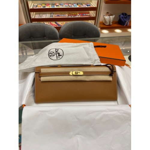 Hermes Kelly 31 centimetri frizione originale in pelle Epsom KL31 marrone