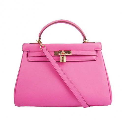 Hermes Kelly 32cm Borse Togo in pelle 6108 fucsia d'oro