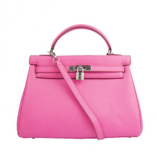 Hermes Kelly 32cm Borse Togo Pelle 6108 Fucsia Argento