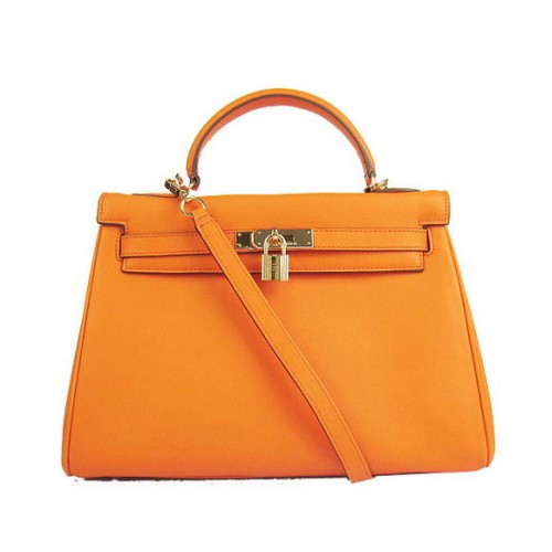 Hermes Kelly 32cm Borse Togo in pelle 6108 Orange Golden