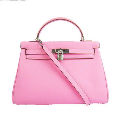 Hermes Kelly 32cm Borse Togo Pelle 6108 Rosa Argento