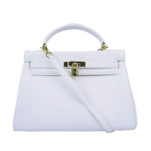 Hermes Kelly 32cm Borse Togo in pelle 6108 bianco dorato