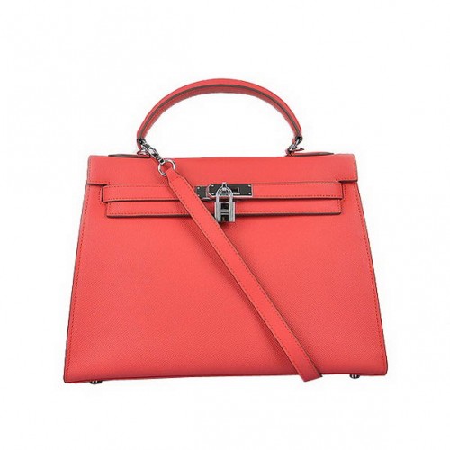 Hermes Kelly 32cm Borse Togo in pelle rosso chiaro