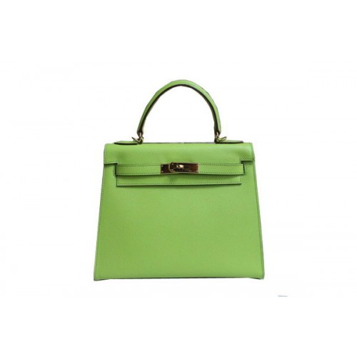 Hermes Kelly 32 centimetri borsa a tracolla in pelle Saffiano verde K32 oro