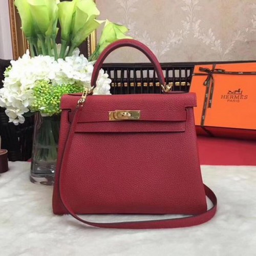 Borsa a tracolla Hermes Kelly 32 centimetri TOGO in pelle KY32 rosso
