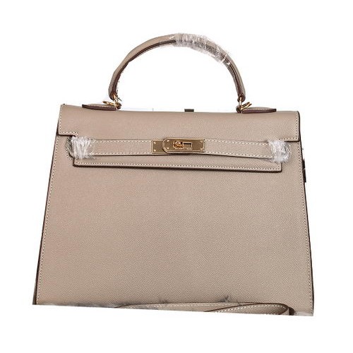 Hermes Kelly 32 centimetri borse a tracolla in pelle grana grigia