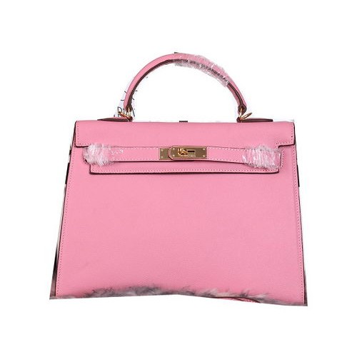 Hermes Kelly 32 centimetri borse a tracolla in pelle martellata rosa