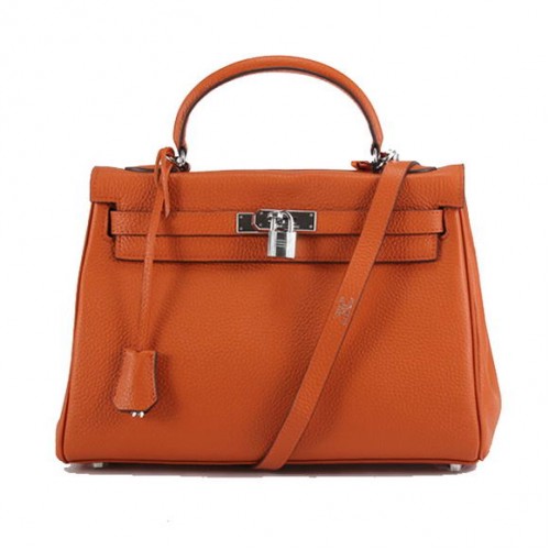 Hermes Kelly 32 centimetri Togo borse in pelle 6018 arancione argento