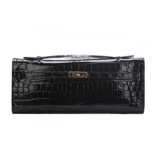 Hermes Kelly Pochette Cocco Pelle K1002 Nero