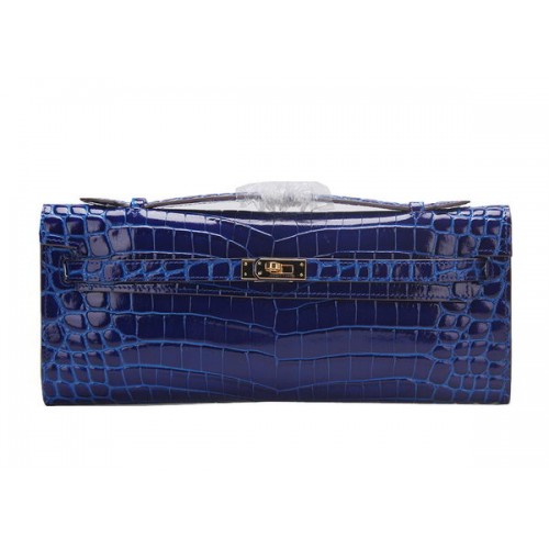 Hermes Kelly Pochette Cocco Pelle K1002 Blu