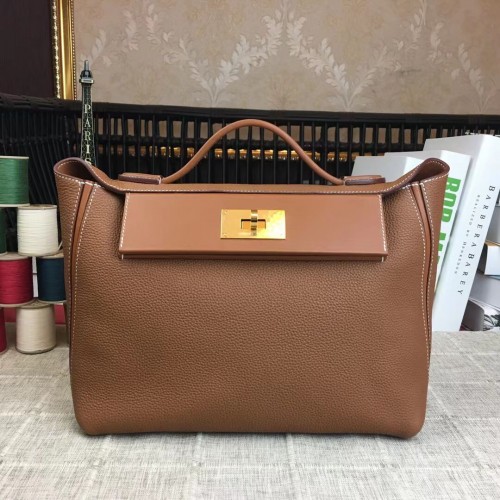 Hermes Kelly originale togo Tote Bag in pelle H2424 marrone