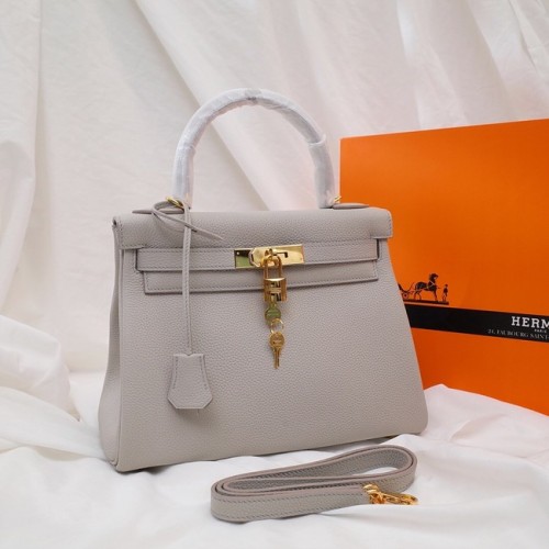 Hermes Kelly Borsa a tracolla Originale TOGO Pelle KY3255 Grigio perla