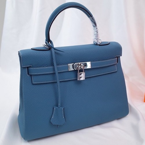 Borsa a tracolla Hermes Kelly originale TOGO in pelle KY3255 blu