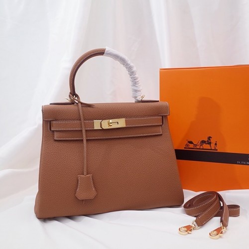 Borsa a tracolla Hermes Kelly originale TOGO in pelle KY3255 marrone