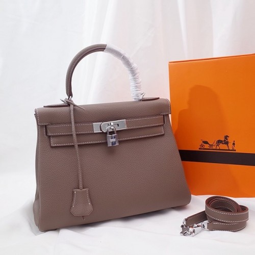 Borsa a tracolla Hermes Kelly Originale TOGO Leather KY3255 grigio