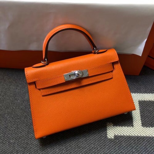 Hermes Kelly Tote Bag Original Epsom Pelle KL20 arancione