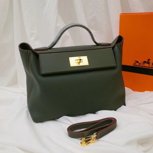 Hermes Kelly togo Tote Bag in pelle H2424 verde nerastro