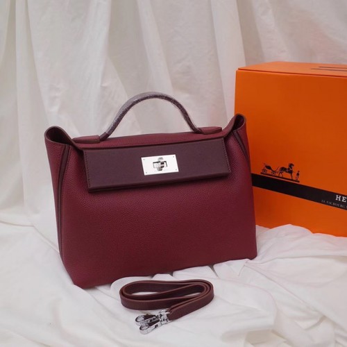Hermes Kelly togo Tote Bag in pelle H2424 Borgogna
