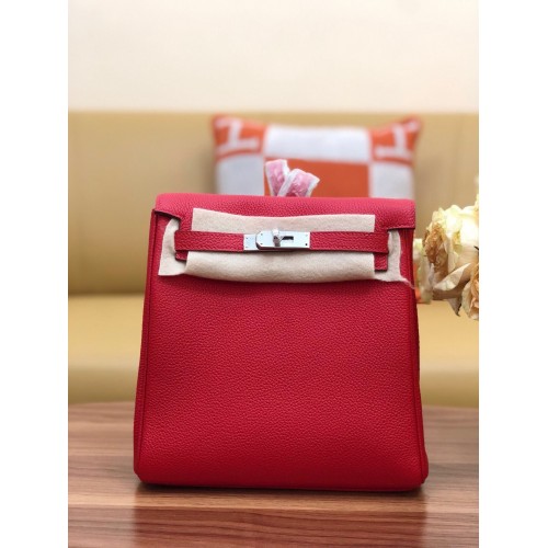 Hermes Kelly togo Zaino in pelle H2425 rosso