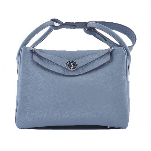 Hermes Lindy 30CM borsa a tracolla in pelle granulosa H6207 grigio scuro