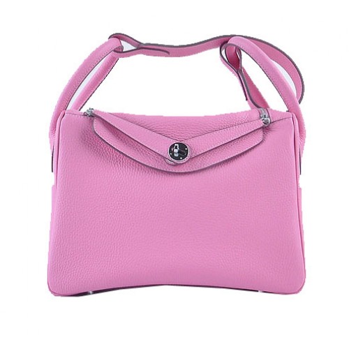 Hermes Lindy 30CM borsa a tracolla in pelle granulosa H6207 rosa