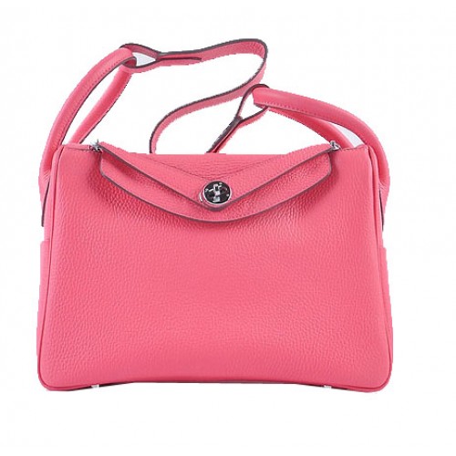 Hermes Lindy 30CM borsa a tracolla in pelle a grana H6207 Rose