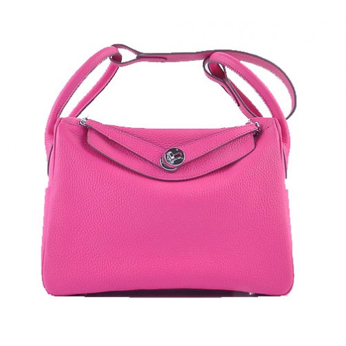 Hermes Lindy 30CM borsa a tracolla in pelle a grana H6207 Rosy