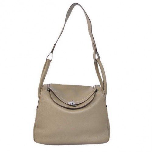 Hermes Lindy 30CM Havanne Borse 1057 Hardware in pelle grigia argento