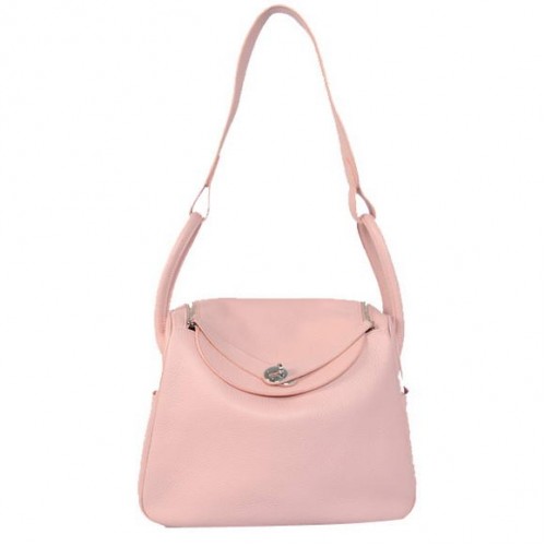 Hermes Lindy 30CM Havanne Borse 1057 Hardware in pelle rosa argento