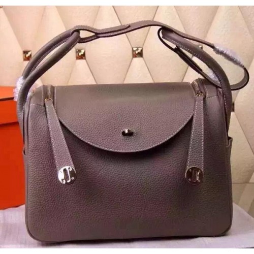 Hermes Lindy 30CM borsa a tracolla in pelle H0881 grigio