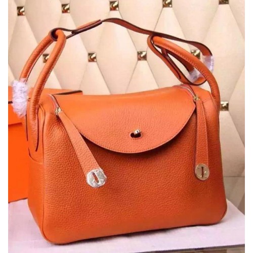 Hermes Lindy 30CM Borsa a tracolla in pelle H0881 arancione