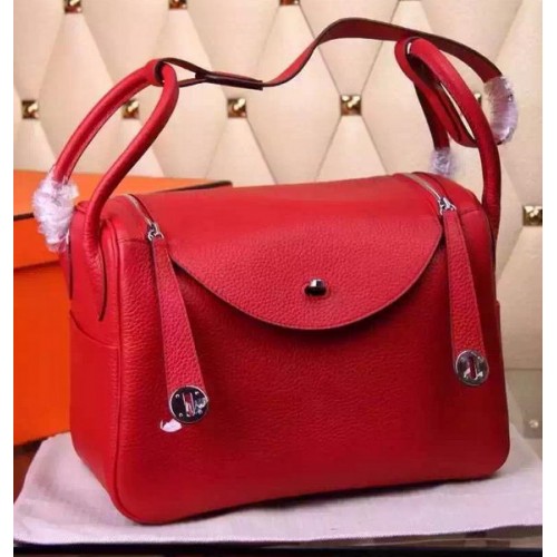 Hermes Lindy 30CM Borsa a tracolla in pelle H0881 rosso