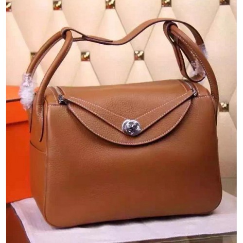 Hermes Lindy 30CM Borsa a tracolla in pelle H0881 Grano