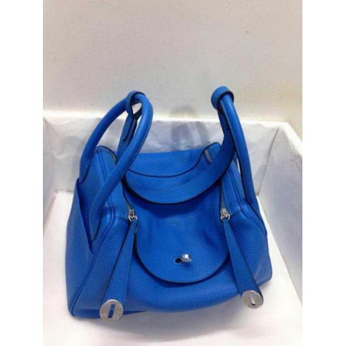 Borsa a tracolla in pelle originale Hermes Lindy 30CM HLD30 blu