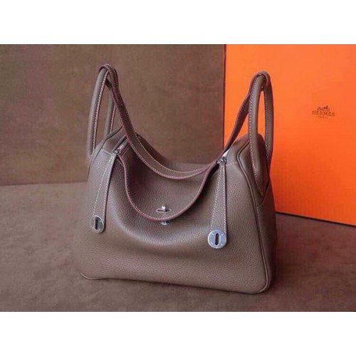 Borsa a tracolla in pelle originale Hermes Lindy 30CM HLD30 grigio scuro