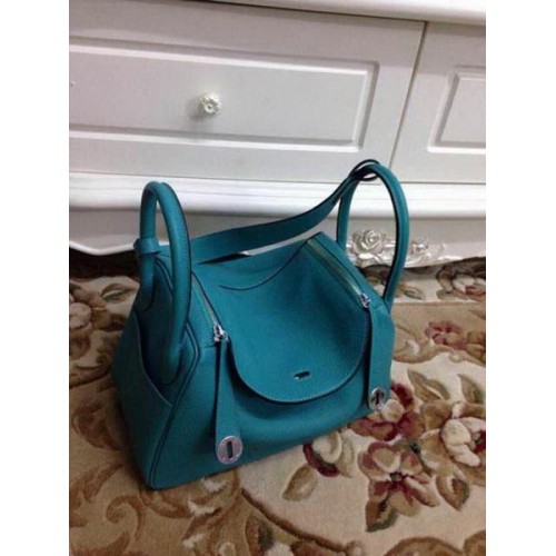 Borsa a tracolla in pelle originale Hermes Lindy 30CM HLD30 verde chiaro