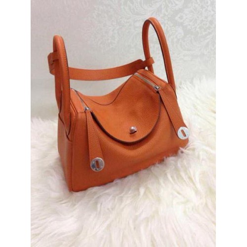 Hermes Lindy 30cm originale borsa a tracolla in pelle HLD30 arancione