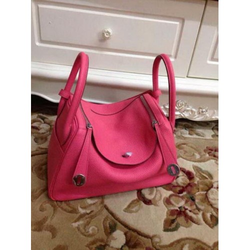 Hermes Lindy 30CM Borsa a tracolla in pelle originale HLD30 Rosa