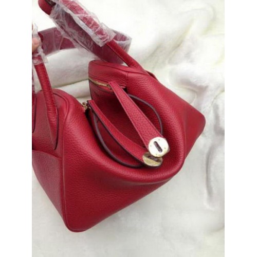 Hermes Lindy 30CM Borsa a tracolla in pelle rossa HLD30 Oro