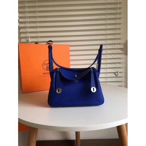 Hermes Lindy Original Togo Borsa in pelle 5086 blu