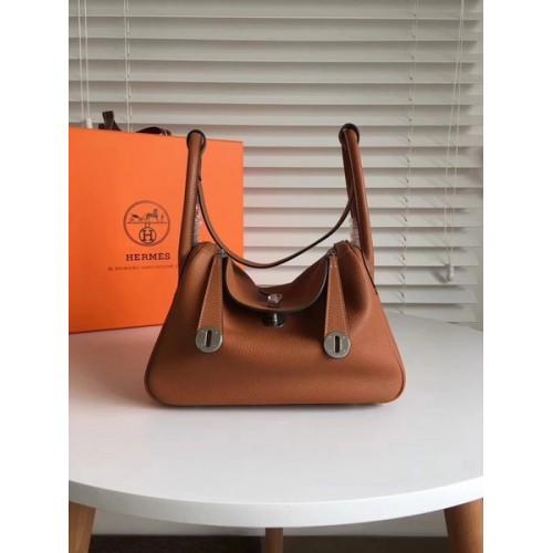 Hermes Lindy Original Togo Borsa in pelle 5086 marrone
