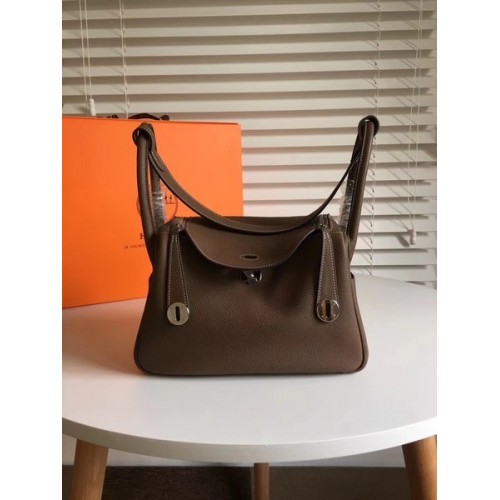Borsa in pelle Hermes Lindy originale Togo 5086 grigio scuro