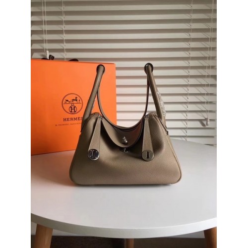 Borsa in pelle Hermes Lindy originale Togo 5086 grigio