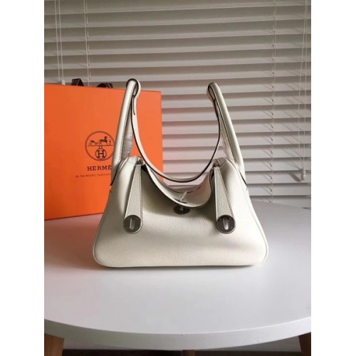 Hermes Lindy Original Togo Borsa in pelle 5086 Bianco