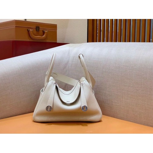 Borsa in pelle Hermes Lindy originale Togo OLD30 grigio chiaro