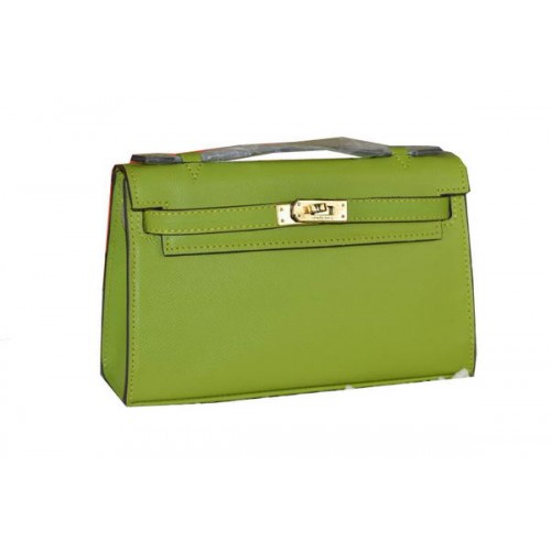 Hermes MINI Kelly 22 centimetri Tote Bag in pelle di vitello verde