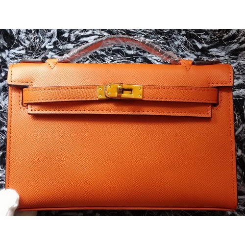Hermes MINI Kelly 22 centimetri Tote Bag in pelle di vitello K011 arancione