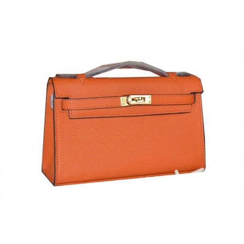 Hermes MINI Kelly 22 centimetri Tote Bag in pelle di vitello arancione