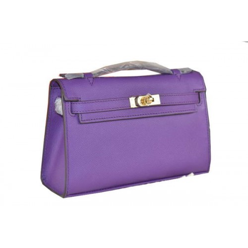 Hermes MINI Kelly 22 centimetri Tote Bag in pelle di vitello viola