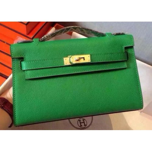 Hermes MINI Kelly 22 centimetri Tote Bag in pelle di vitello K22 verde